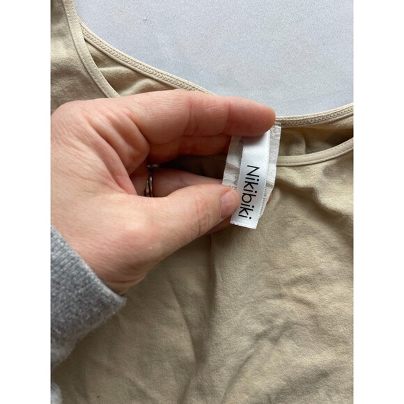 Nikibiki Tank Top Womens One Size Tan Scoop Neck Sleeveless Casual Stretch - Picture 4 of 5